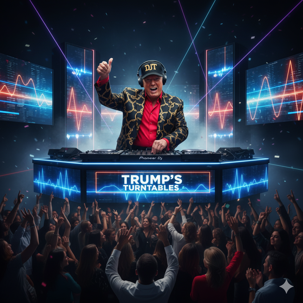 AI image of Trump as a DJ