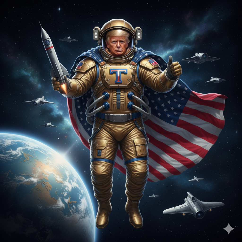 AI image of Trump in space